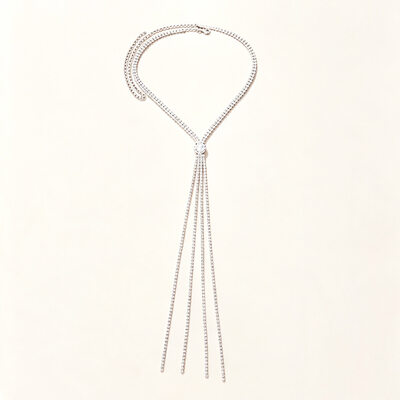 Pavimentar borlas rhinestone collar de lariates