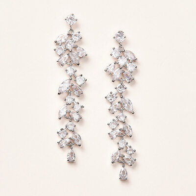Classic Oval Rhinestone Dangle Earrings 