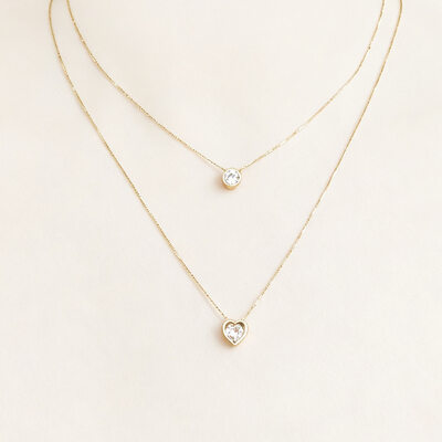 Classic Round Rhinestone Layer Necklace
