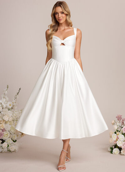 V-Neck Stretch Satin Dress