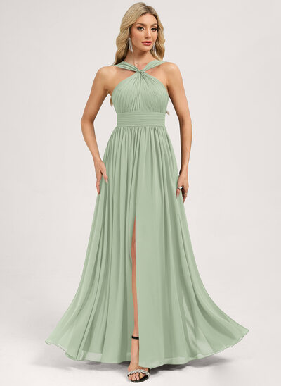 A-line Ruffle Chiffon Dress