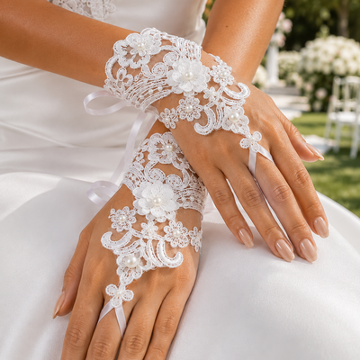 1 par guantes de novia sin dedos regalos de la novia encaje