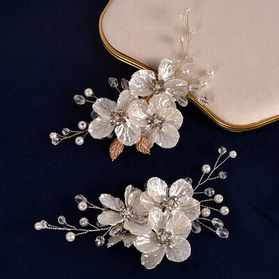 Crystal Perle Blomstrete Hårspenner Hårtilbehør bryllup Hårpynt 