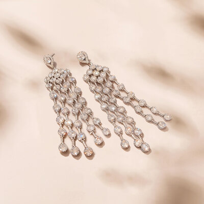 Shining Rhinestone Drop Earrings 