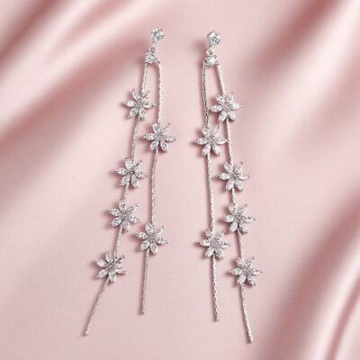 Luminoso strass brincos de balanço 