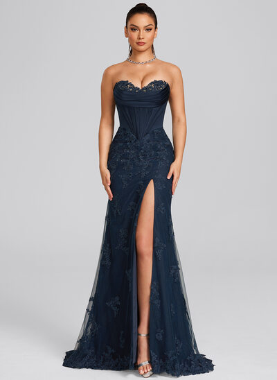 Trompet/Havfrue Sweetheart Plissert Sateng Kle