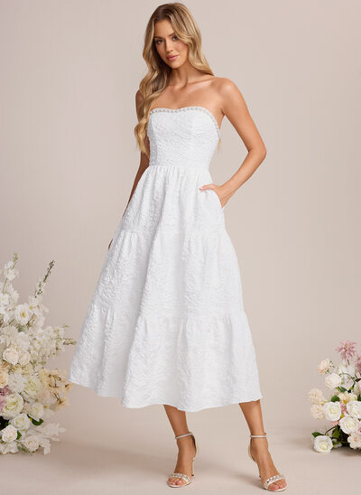 Strapless Jacquard Dress