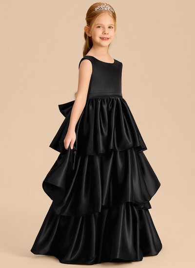A-line Bow Satin Dress