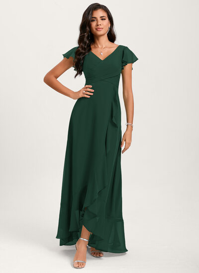 A-line Ruffle Chiffon Dress