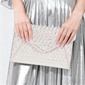 Rhinestone Wedding Party Cocktail PU Clutch Bags in Silver 