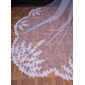 Lace Cut Edge Single Tier Bridal Cathedral Length 138" Wedding Veils 