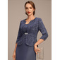 Lace 1/2 Sleeves Formal Mother's Wrap Jacket With Button Rhinestones 