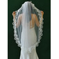 Lace Edge Single Tier Bridal Fingertip Length 39" Mantilla Wedding Veils 
