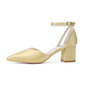 Femmes chaussures de mariage satiné talon bloc bout pointu talons de mariage chaussures de demoiselle d'honneur élégante mariage travail fête prom soirée chaussures 