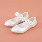 Girl's Flower Girl Shoes Wedding Bowknot Faux Leather Round Toe Flat Heel Shoes 