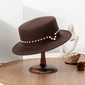 Flat Brim Winter Beading Wool Special Occasion Wedding Hats 