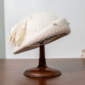 Women's Vintage Winter Flower Silkabaca Wool Wedding Tea Party Bowler Hats 