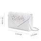 Pearl Rhinestone Elegant Wedding Satin Clutch Bags in White 