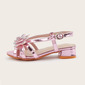 Girl's Sandals Daily Party Faux Leather Open Toe Low Heel Shoes 