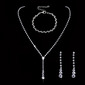 Classic Rhinestone Wedding Prom Necklace Earrings Bracelet Jewelry Sets (Set of 3) 