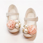 Girl's Flats Flower Girl Shoes Wedding Party Mary Jane Flower Pearl Faux Leather Round Toe Flat Heel Shoes 
