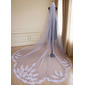 Lace Cut Edge Single Tier Bridal Cathedral Length 138" Wedding Veils 