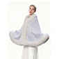Faux Fur Sequin Formal Wedding Guest Wrap Cape 