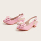 Girl's Sandals Daily Bowknot Faux Leather Round Toe Low Heel Shoes 