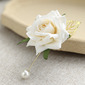 2 PCS Artificial Wedding Flowers Silk Roses Boutonniere 
