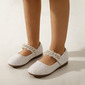 Girl's Flats Wedding Pearl Faux Leather Round Toe Flat Heel Shoes