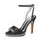 Women's Wedding Shoes Satin High Heel Platform Open Toe Wedding Sandals Bridal Shoes Bridesmaid Shoes Pearl Elegant Wedding Party Shoes 