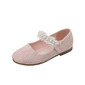 Girl's Flats Wedding Pearl Faux Leather Round Toe Flat Heel Shoes