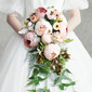Artificial Wedding Flowers Cascade Silk Flower Roses Bridal Bouquets 