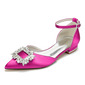 Women's Wedding Shoes Satin Flat Heel Low Heel Point Toe Wedding Flats Bridal Shoes Rhinestone Elegant Wedding Shoes 