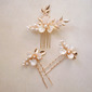Wedding Headpiece Pearl Flower Hair Comb Set 