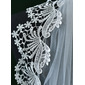 Lace Edge Single Tier Bridal Fingertip Length 39" Mantilla Wedding Veils 