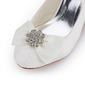 Women's Wedding Shoes Lace Satin High Heel Round Toe Wedding Heels Bridal Shoes Rhinestone Wedding Shoes 