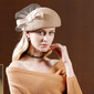 Women's Vintage Winter Bow Wool Wedding Cocktail Beret Hats 