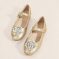 Girl's Flats Flower Girl Shoes Daily Party Mary Jane Flower Leatherette Round Toe Flat Heel Shoes 