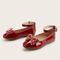Girl's Flats Princess Shoes Party Bowknot Faux Leather Round Toe Flat Heel Shoes 