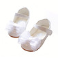 Chaussures plates filles mariage nœud papillon similicuir talon plat chaussures