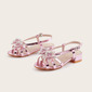 Girl's Sandals Daily Party Faux Leather Open Toe Low Heel Shoes 