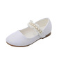 Girl's Flats Wedding Pearl Faux Leather Round Toe Flat Heel Shoes