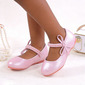 Chaussures de fille de fleur filles mariage fête nœud papillon perles similicuir talon plat chaussures 