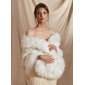 Faux Fur Wedding Bridal Shawl 