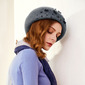 Women's Elegant Winter Beading Wool Wedding Cocktail Beret Hats 