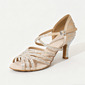 Women's Latin Shoes Rhinestone High Heel Satin Indoor Dance Shoes 