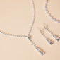 Classic Rhinestone Wedding Prom Necklace Earrings Bracelet Jewelry Sets (Set of 3) 