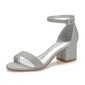 Femmes chaussures de mariage paillettes talon épais talon carré bout ouvert sandales à bride de cheville chaussures de demoiselles d'honneur décontractée élégante simple strass mariage décontracté prom chaussures 