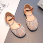 Jentas Sandaler Flate sko Flower Girl Shoes Lukket Tå flat Heel Sparkling Glitter Jentesko 